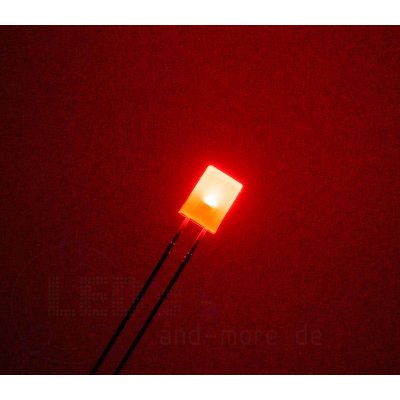 Diffuses 5 x 2 mm Rechteck LED ultrahell Rot 250mcd 124