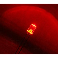 5 x 2 mm Rechteck LED ultrahell Rot Klar 300mcd 80