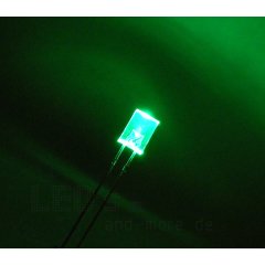 5 x 2 mm Rechteck LED ultrahell Grn Klar 800mcd 80