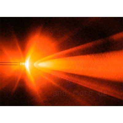 klares Ultrahelles 3mm LED Orange 3000 mcd 20