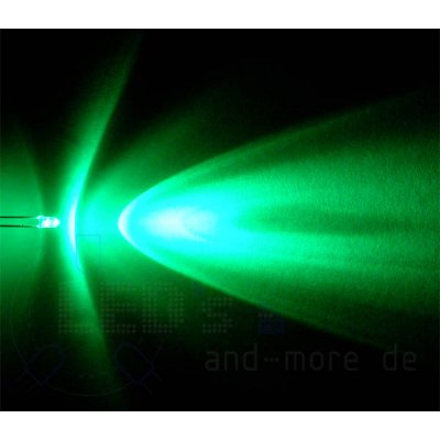 klares Ultrahelles 3mm LED Grn 8000 mcd 30