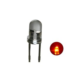 3mm Flacker LED Orange Kerzenlicht 3500mcd 30