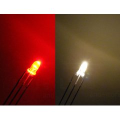 3mm LED klar DUO Warm Wei Rot gemeins. Pluspol Anode