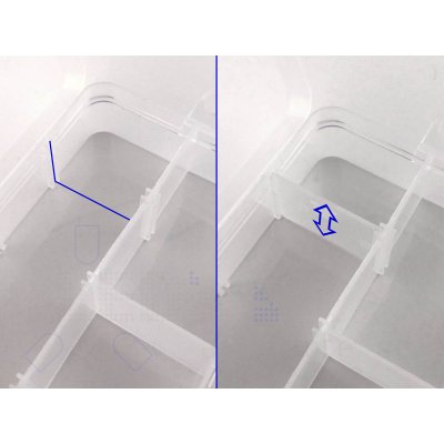 Sortierbox Kunststoff Box klein transparent 10 Fcher variabel