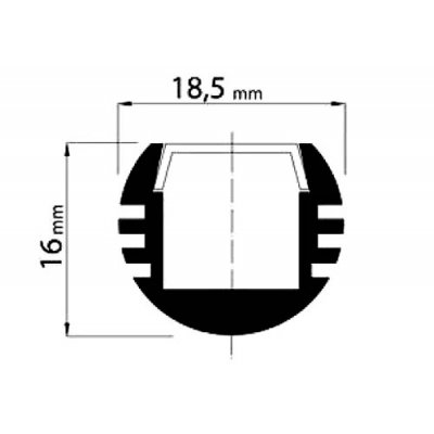 Lampen nach Ma 50-100cm Alu Profil Rund 18,5x16mm f. LED-Bnder