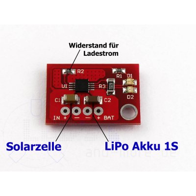 Solar Lader Regler 35 - 1000mA fr 1S LiPo Akku 3,7V